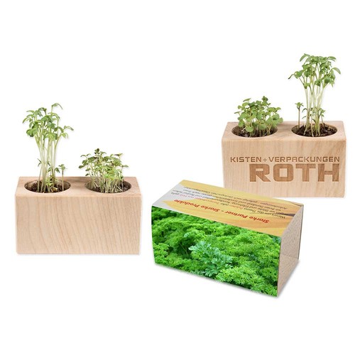 Plant-wood set of 2 with seeds - Parsley