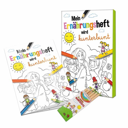 Colouring book / set A6 - Nutrition - Colouring set neutral