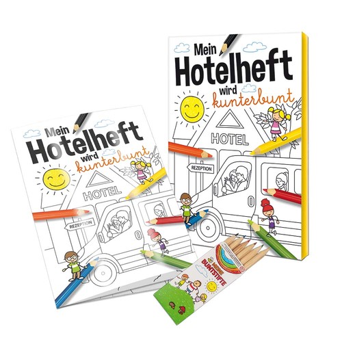 Colouring book / set A6 - Hotel - Colouring set neutral Colouring book / set A6 - Hotel - Colouring set neutral