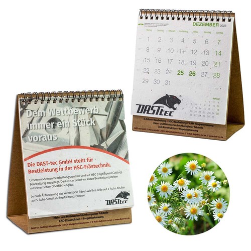 Seed paper desk calendar - chamomile