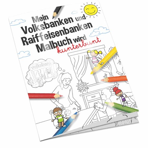 Colouring book / set A6 - Volksbanken&Raiffeisenbanken - Colouring book with individual front and back sides Colouring book / set A6 - Volksbanken&Raiffeisenbanken - Colouring book with individual front and back sides