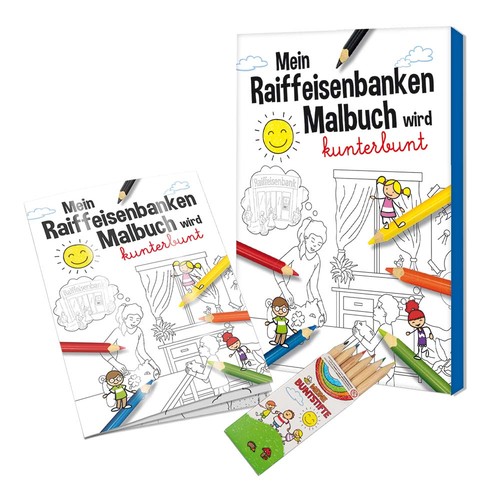 Colouring book / set A6 - Raiffeisenbanken - Colouring set neutral Colouring book / set A6 - Raiffeisenbanken - Colouring set neutral