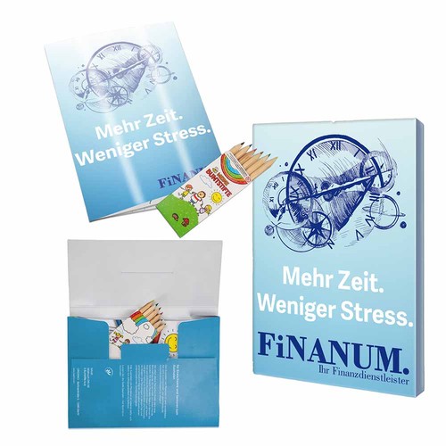 Colouring book / set A6 - Raiffeisenbanken - Colouring set with individual front and back sides