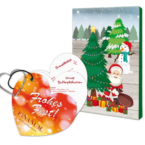Baking-shapes with recipe book Christmas-heart - in a Christmas packaging (neutral)