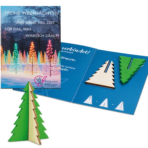 Mini Felt Christmas Card  - Tree