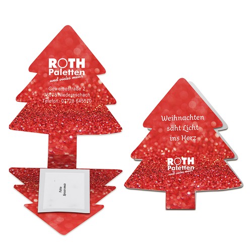 Folding card fir tree - individual 4/4-c print