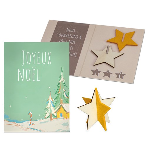 Mini Felt Christmas Card  - Star