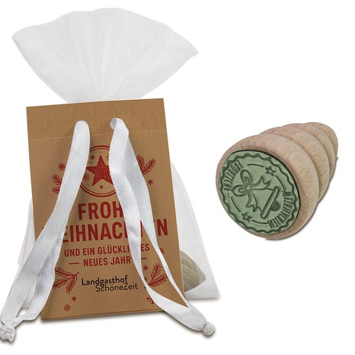 Wood & heart - Festive stamp - individual 4/4-c print