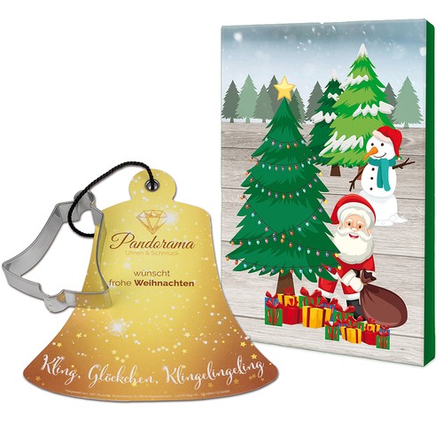 Baking-shape with recipe book bell - in a Christmas packaging (neutral)
