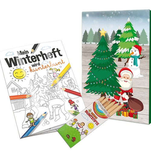 Colouring set A6 - Christmas - Colouring set neutral