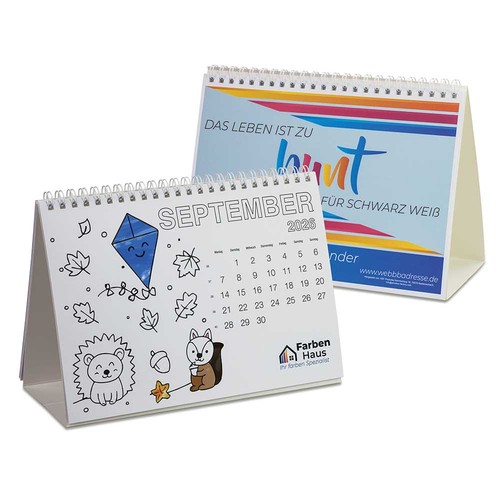 Coloring desk calendar - with digital printing