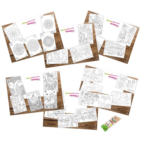 Coloring sheets set - with digital printing