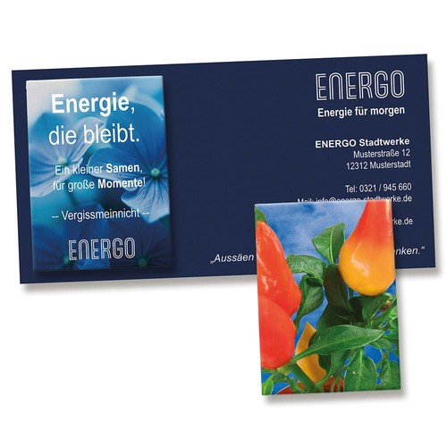 Seed-bag on advertising card - Chilli