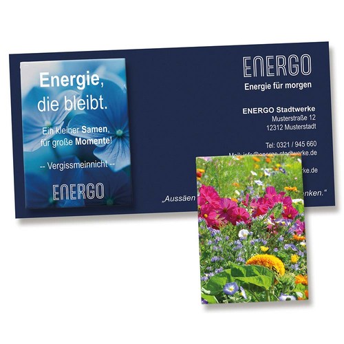 Seed-bag on advertising card - Summerflowers mix