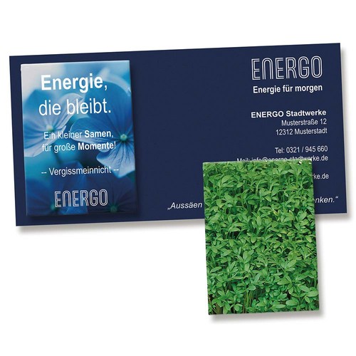 Seed-bag on advertising card - Cress