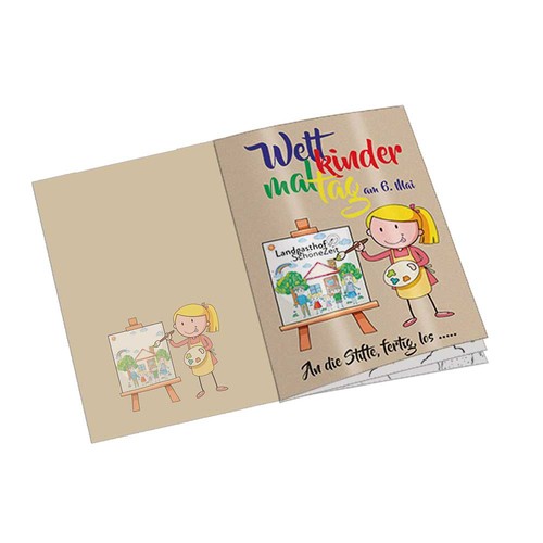 Colouring book / set A6 - come-out-and-play - Colouring book with individual front and back sides