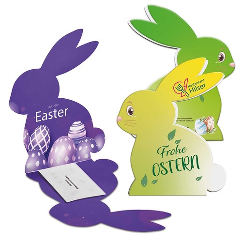 Folding card - Easter bunny - individual 4/4-c print