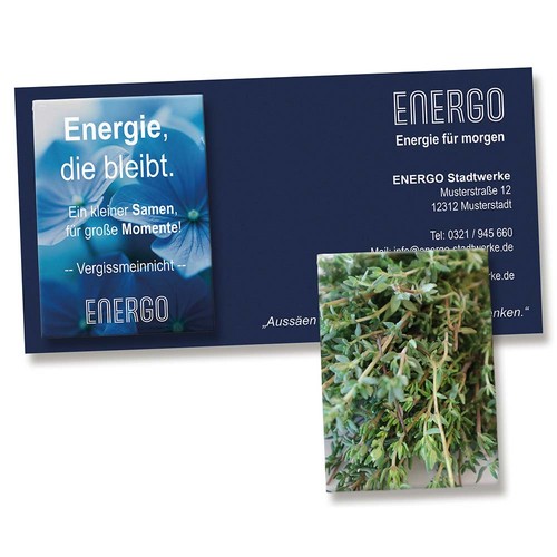 Seed-bag on advertising card - Thyme