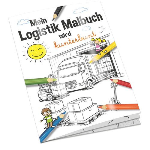 Colouring book / set A6 - Logistics - Colouring book with individual front and back sides Colouring book / set A6 - Logistics - Colouring book with individual front and back sides