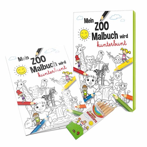 Colouring book / set A6 - Zoo - Colouring book with individual front and back sides Colouring book / set A6 - Zoo - Colouring book with individual front and back sides