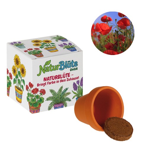 Promotional Seed Cube (white paper) - Poppy