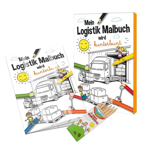 Colouring book / set A6 - Logistics - Colouring set neutral