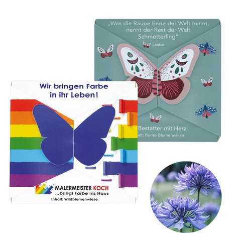 Closure – Butterfly Seed Card - Cornflower