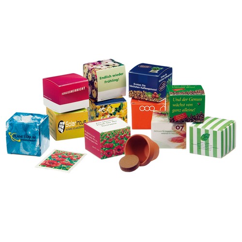 Promotional Seed Cube (grass paper) - Summer flower mix Promotional Seed Cube (grass paper) - Summer flower mix