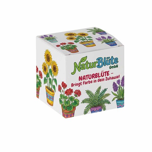 Promotional Seed Cube (white paper) - Cornflower Promotional Seed Cube (white paper) - Cornflower