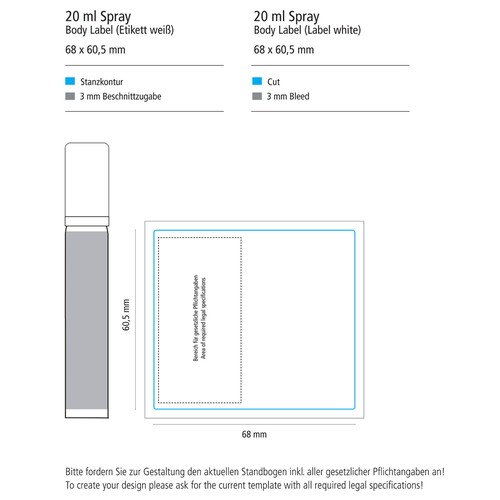 Sun Protction Spray SPF 50, 20 ml, Body Label Sun Protction Spray SPF 50, 20 ml, Body Label