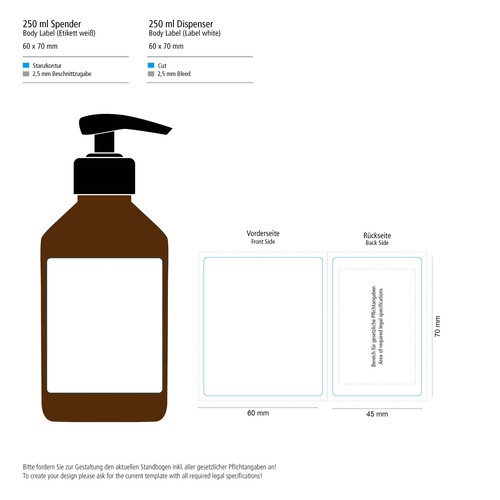 Flüssigseife Rosmarin-Ingwer, 250 ml, Body Label (R-PET)