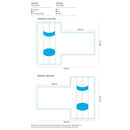 Carte de visite Tea-V-Card inclusif 1 TeaStick (design individuel) thumbnail 10