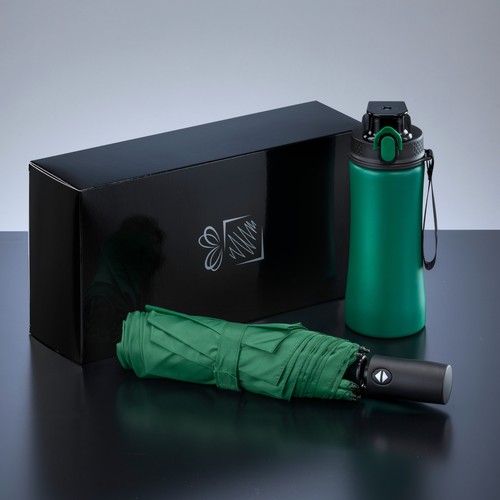 Primo Everyday Set: borraccia 550 ml e ombrello completamente automatico Harvard