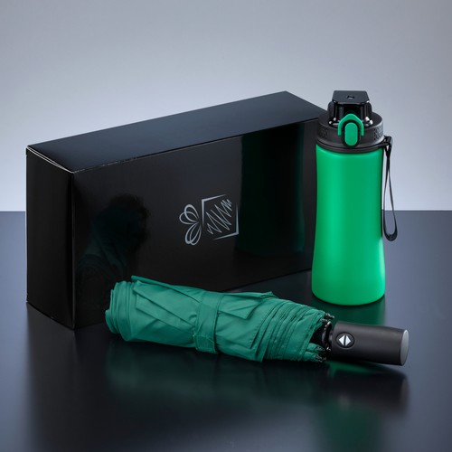 Primo Everyday Set: borraccia 550 ml e ombrello completamente automatico Harvard