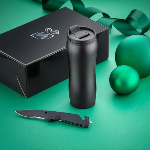 PRIMO TRAVEL SET: VACUUM MUG & EMERGENCY KNIFE