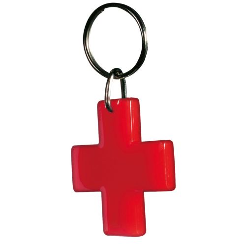 Cross Keychain recycled - stamped or standard ring