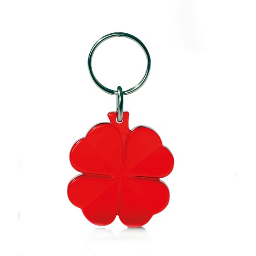 Four-leaf Clover Keychain recycled with scratch function  - stamped or standard ring