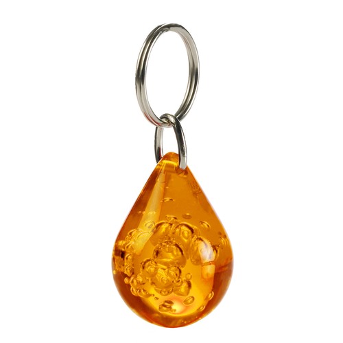 Drop Keychain recycled - stamped or standard ring