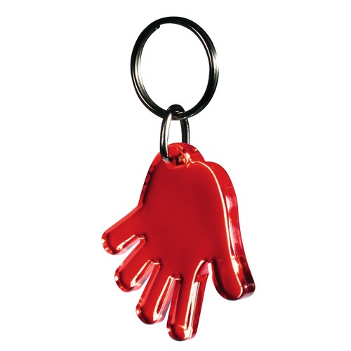 Hand Keychain recycled  - stamped or standard ring