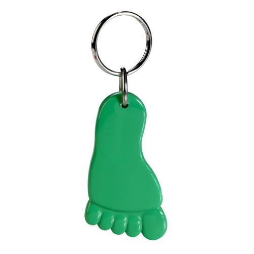 Foot Keychain recycled - stamped or standard ring