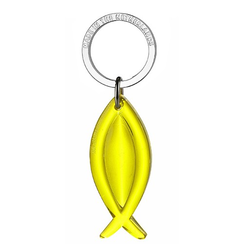 Fish Keychain recycled - stamped or standard ring