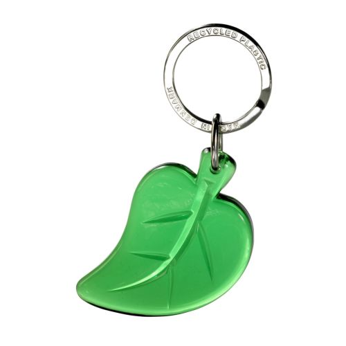 Leaf Keychain recycled - stamped or standard ring