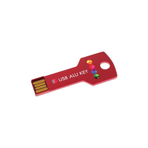 USB STICK ALU KEY RED, 32 GB