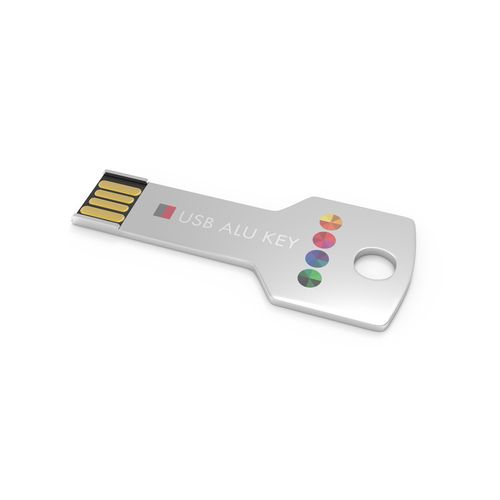 USB STICK ALU KEY SILVER, 16 GB