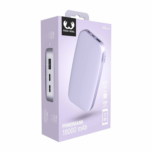 Fresh 'n Rebel Powerbank 18000 mAh USB-C - Dreamy Lilac