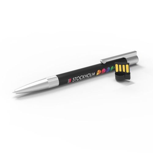 USB Pen Stockholm (Blanc, 16 Go 2.0, Pas de téléversement de données, Impression en quadrichromie côté droit)