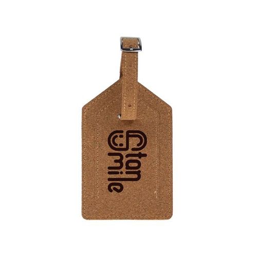 Eco Luggage Tag Cork (Brun, Gravure recto) - 1