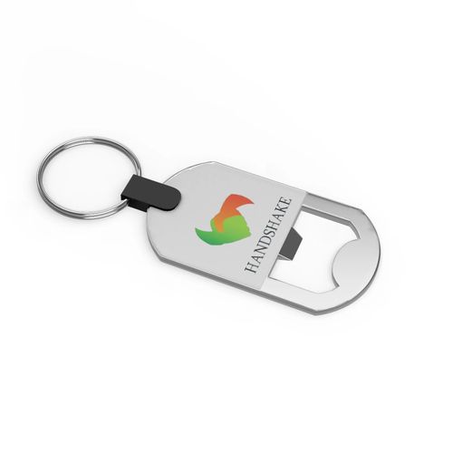 Key Ring Bottle Opener (Argent, Doming en couleur, Pas d'incrustation en couleur) - 1
