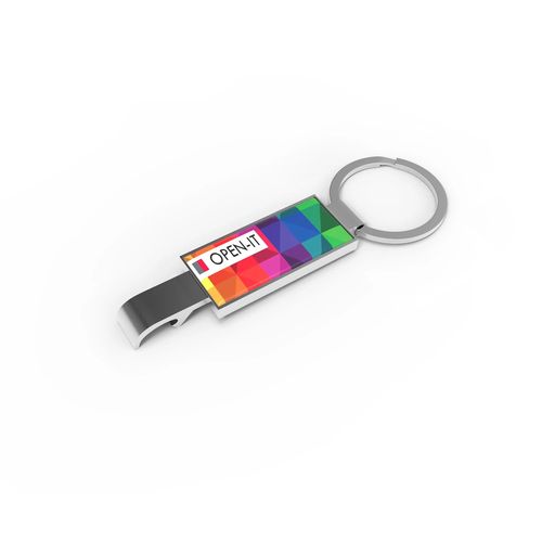 Key Ring Open-it (Argent, Doming en couleur, Pas d'incrustation en couleur) - 1
