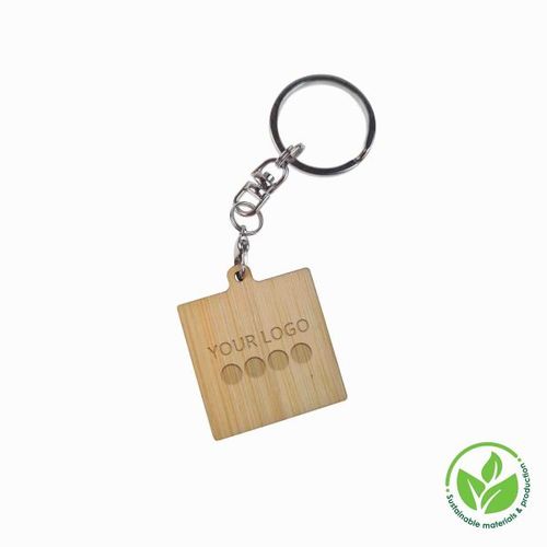 Key Ring Bamboo (Rond 32 mm, Gravure ronde 32 mm, Porte-clés, Accessoire inclus)